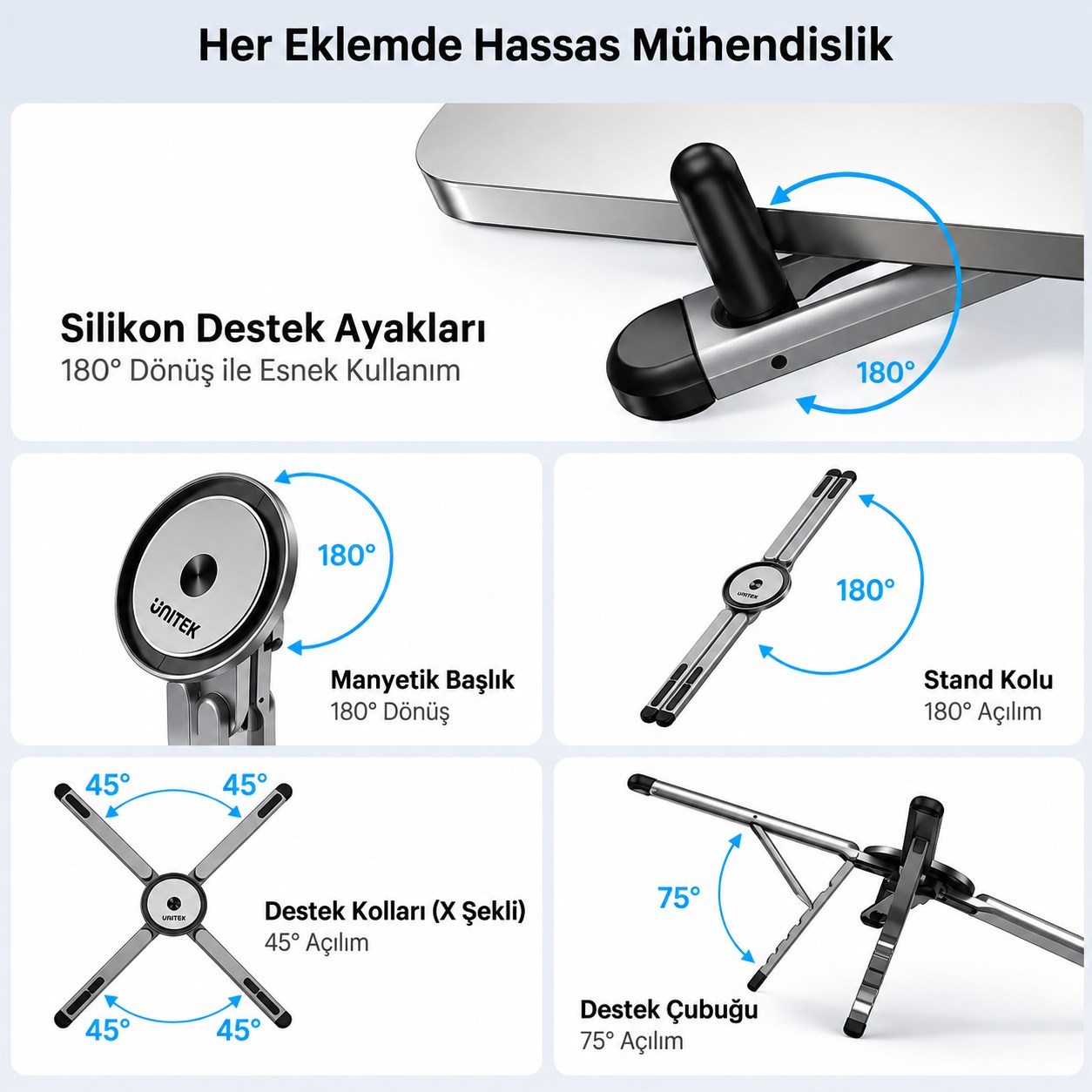 UNITEK TAŞINABİLİR MANYETİK STAND (OT1121AGY01)
