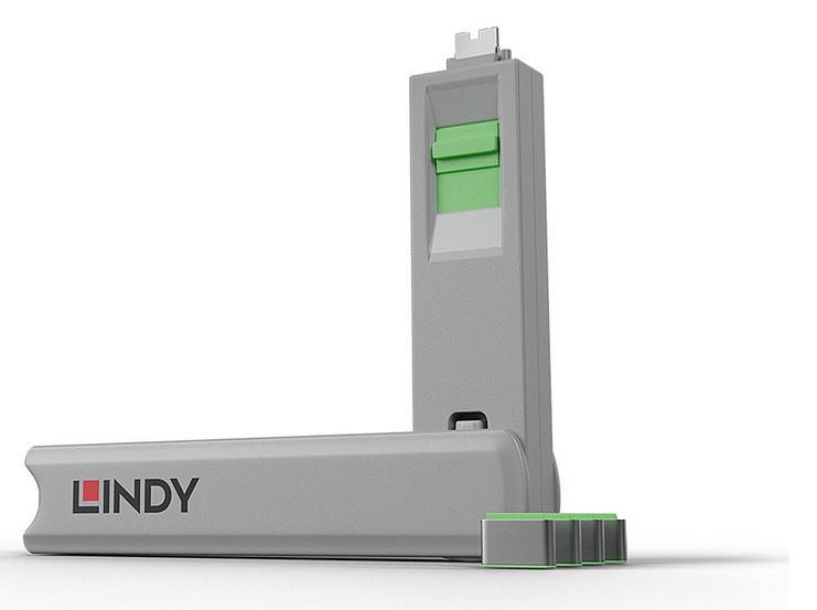 USB C Port Blocker 4pcs + Key, Green