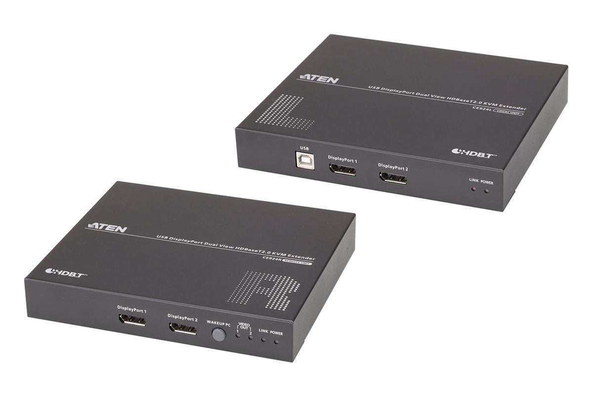 USB DisplayPort Dual View HDBaseT™ 2.0 KVM (Keyboard/Video Monitor/Mouse) Mesafe Uzatma Cihazı (4K@100m Tek Ekran için)<br>
USB DisplayPort Dual View HDBaseT™ 2.0 KVM Extender (4K@100m for Single View)
