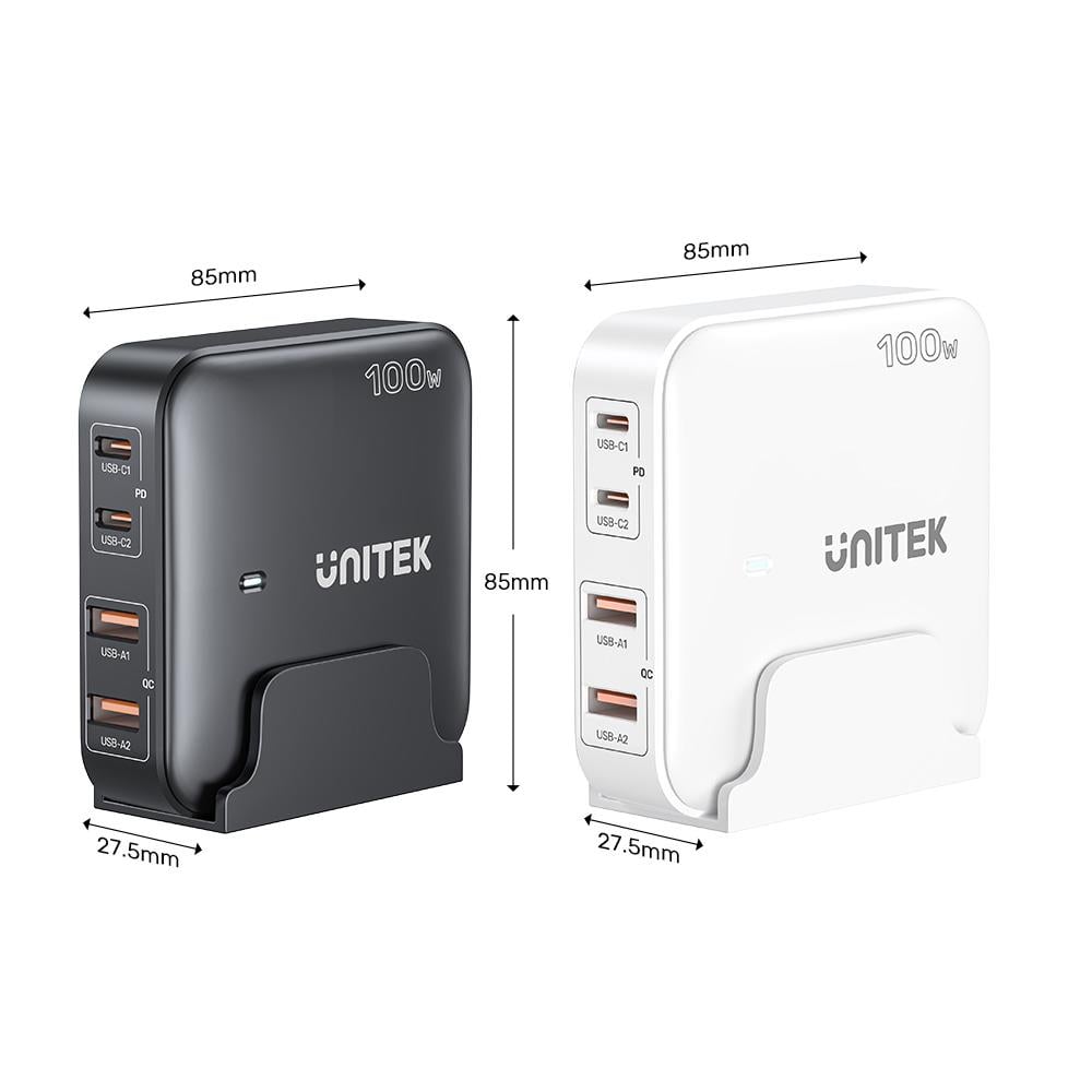 UNITEK 100W MASAÜSTÜ GAN ŞARJ İSTASYONU BEYAZ (P1229AWH)