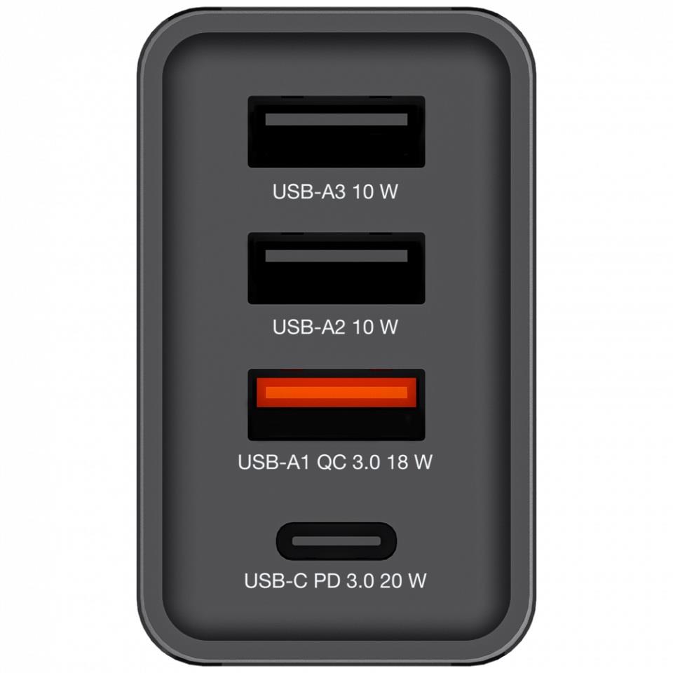 VERBATIM CHR-30EU1 30W 4 Bağlantı Noktalı USB Duvar Şarj Cihazı - Siyah