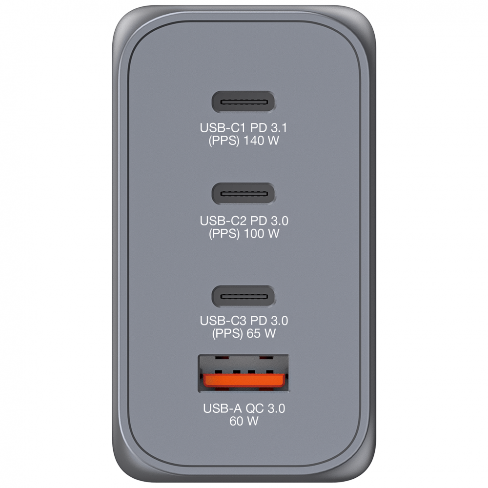 VERBATIM GNC-240 240W GaN Duvar Şarj Cihazı 4-Bağlantı