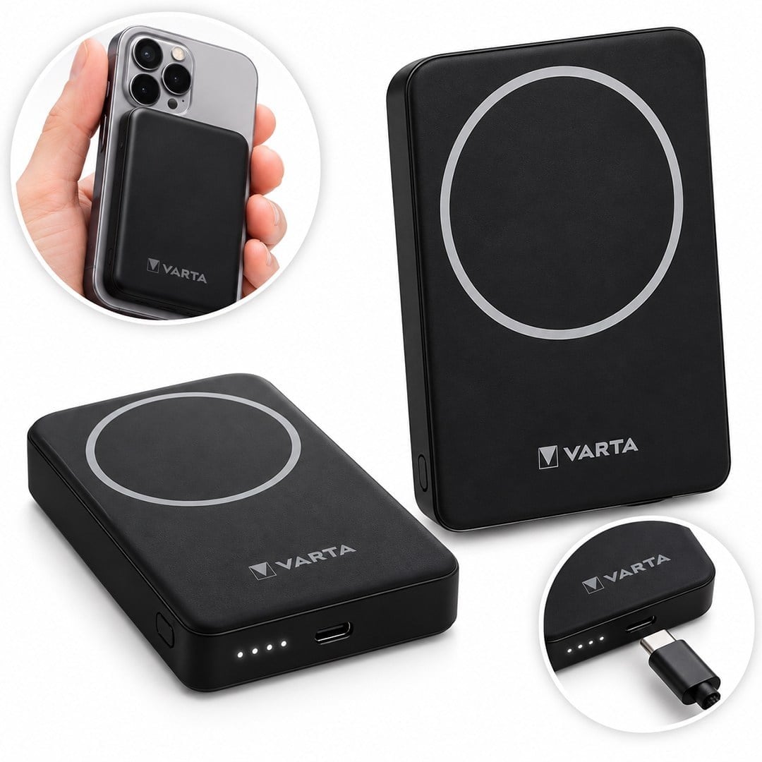 Varta 57903 Mag Pro MagSafe 5.000mAh Siyah Manyetik Kablosuz Powerbank