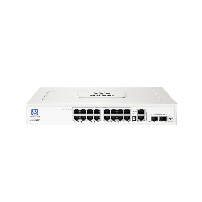 WI-TEK WIKING WK-PS320GF 16 PORT 10/100/1000 16 PORT POE 2 PORT UPLINK +2 SFP 195w YONETILEMEZ RACK MOUNT SWITCH