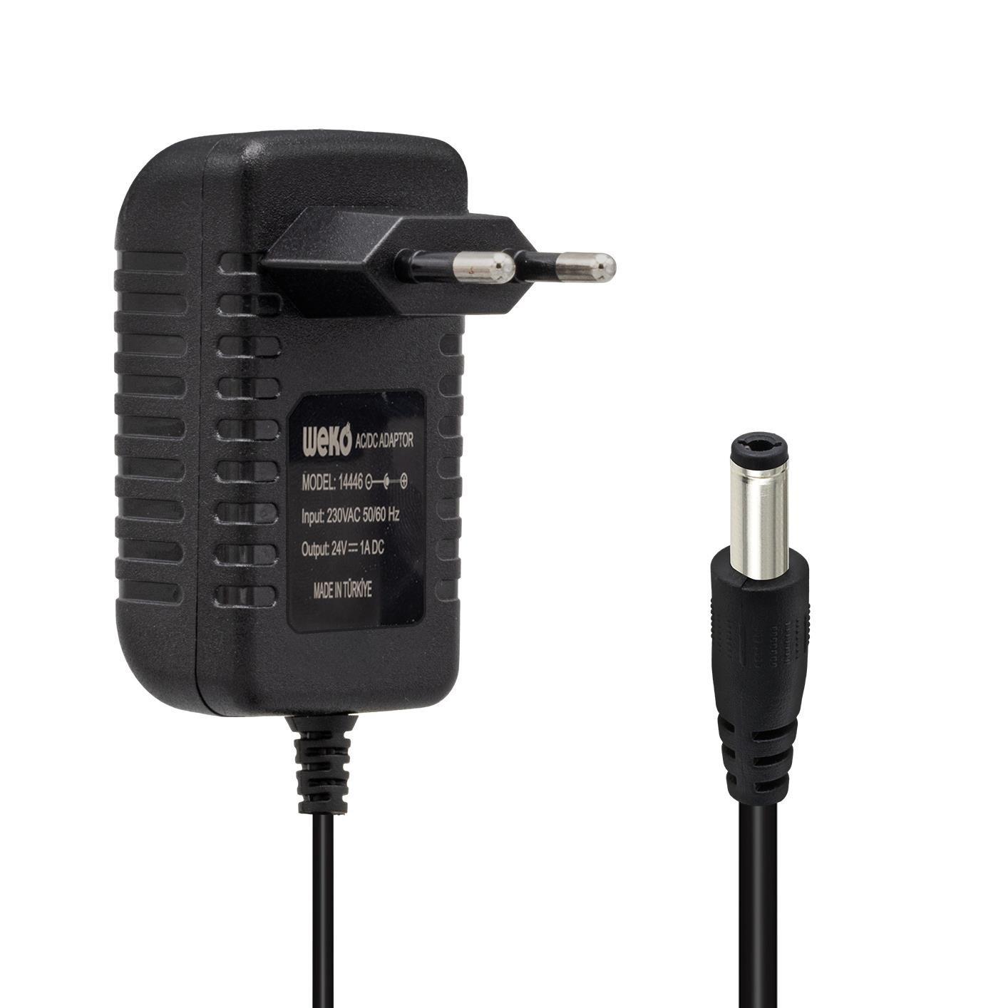 Weko 24 Volt 1 Amper 24 Watt Plastik Kasa Priz Tipi Adaptör (5.5x2.5 Uçlu)