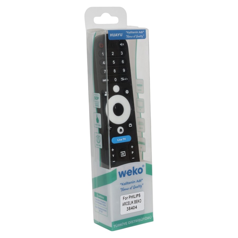 Weko Philips-Arçelik-Beko-Onvo Ses Komutsuz Live TV-Netflix-Youtube-Prime Video-Disney-Audio Akıllı TV Kumanda