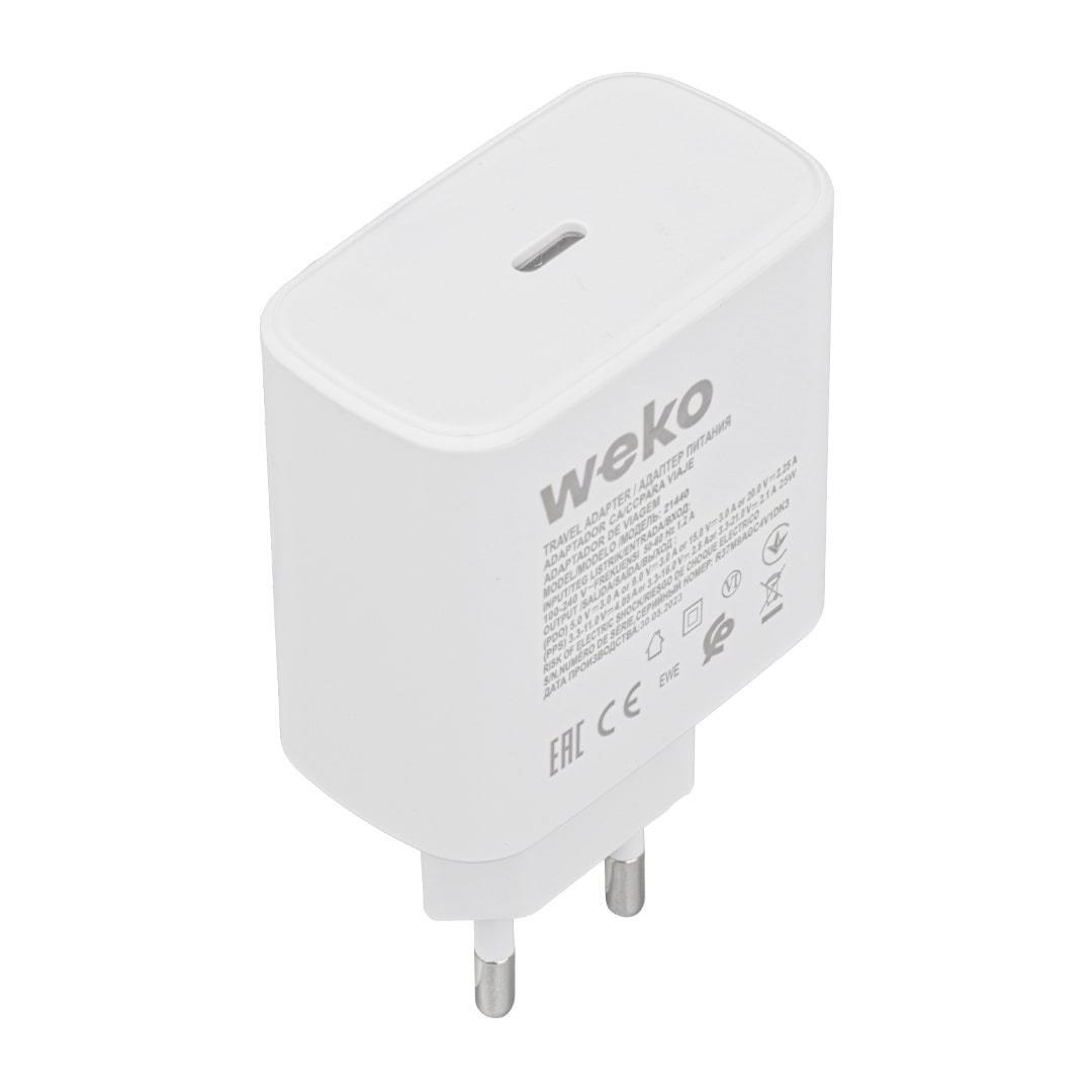 Weko WK-21440 S11-C 25 Watt Telefon Şarj Başlık Adaptörü + Type-C To Type-C Kablo