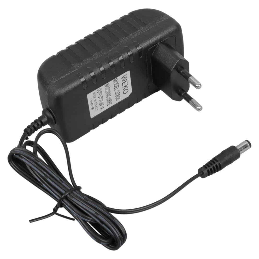 Weko WK-37868 27.6 Volt - 1 Amper 5.5*2.5 Uçlu  Ledli Yerli Üretim Priz Tipi Dikey Süpürge Şarj Adaptörü