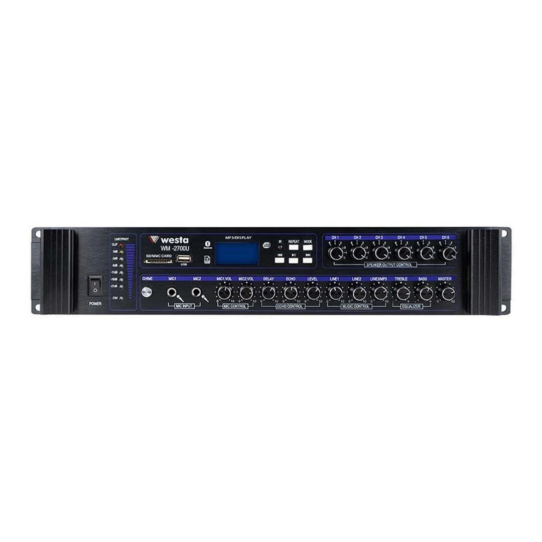 Westa WM-2700U 700W USB/BT/SD 6 Bölgeli Hat Trafolu Mikser Amfi - Anfi