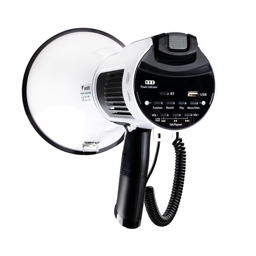Westa WM-90UBT USB-SD-AUX-MP3-Bluetooth Şarjlı Mikrofonlu 100 Watt Megafon