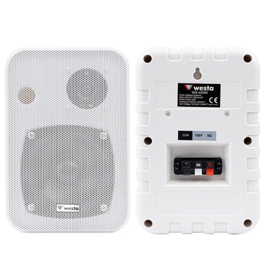Westa WS-405W Beyaz 10 Cm Trafolu 10w 100v Duvar Tipi 2li Sütun Hoparlör