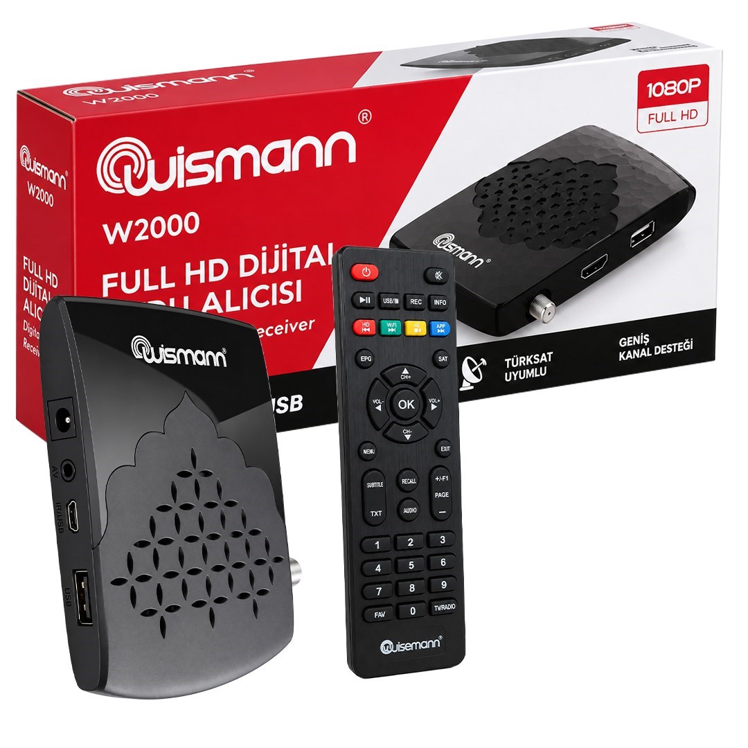 Wismann W2000 Full HD Dijital Mini Uydu Alıcısı HDMI TKGS 8000 Kanal Hafızalı