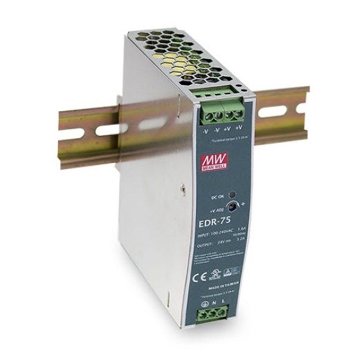 AC-DC Endüstriyel DIN rail güç kaynağı; Çıkış 48Vdc @ 1.6A; metal şasi / AC-DC Industrial DIN rail power supply; Output 48Vdc at 1.6A; metal case