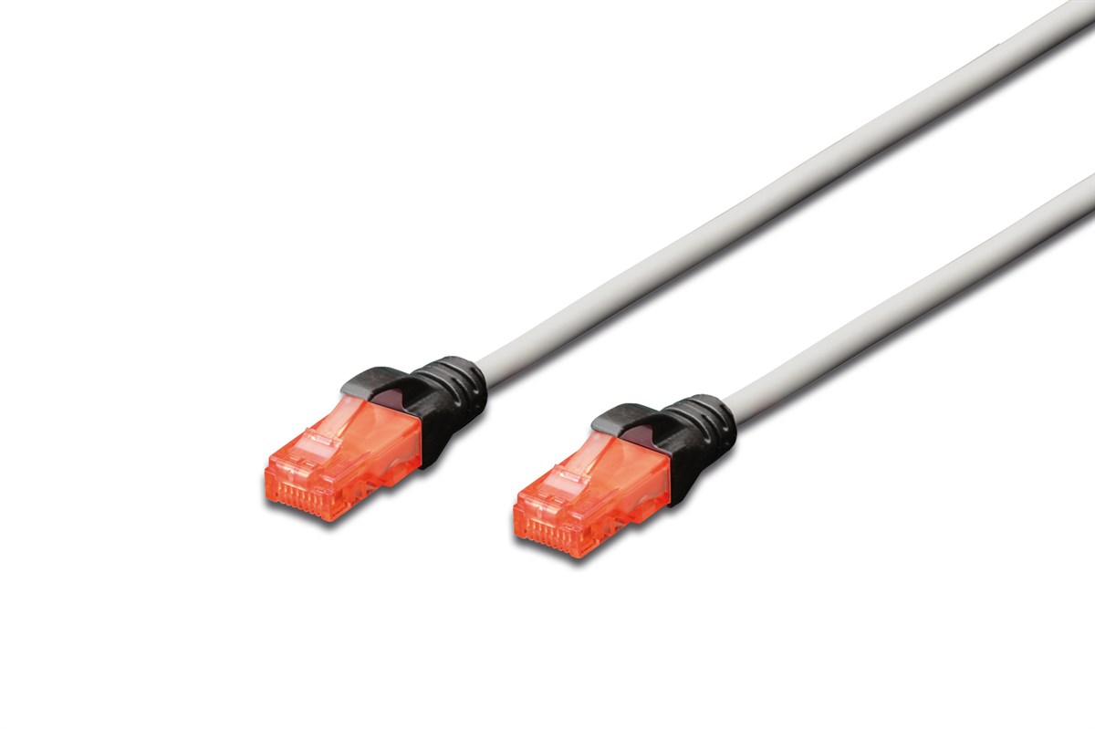 Beek CAT6 U/UTP Cross Patch Kablosu, AWG 26, 1 metre, gri renk, koruma kılıfı siyah renk, LSZH