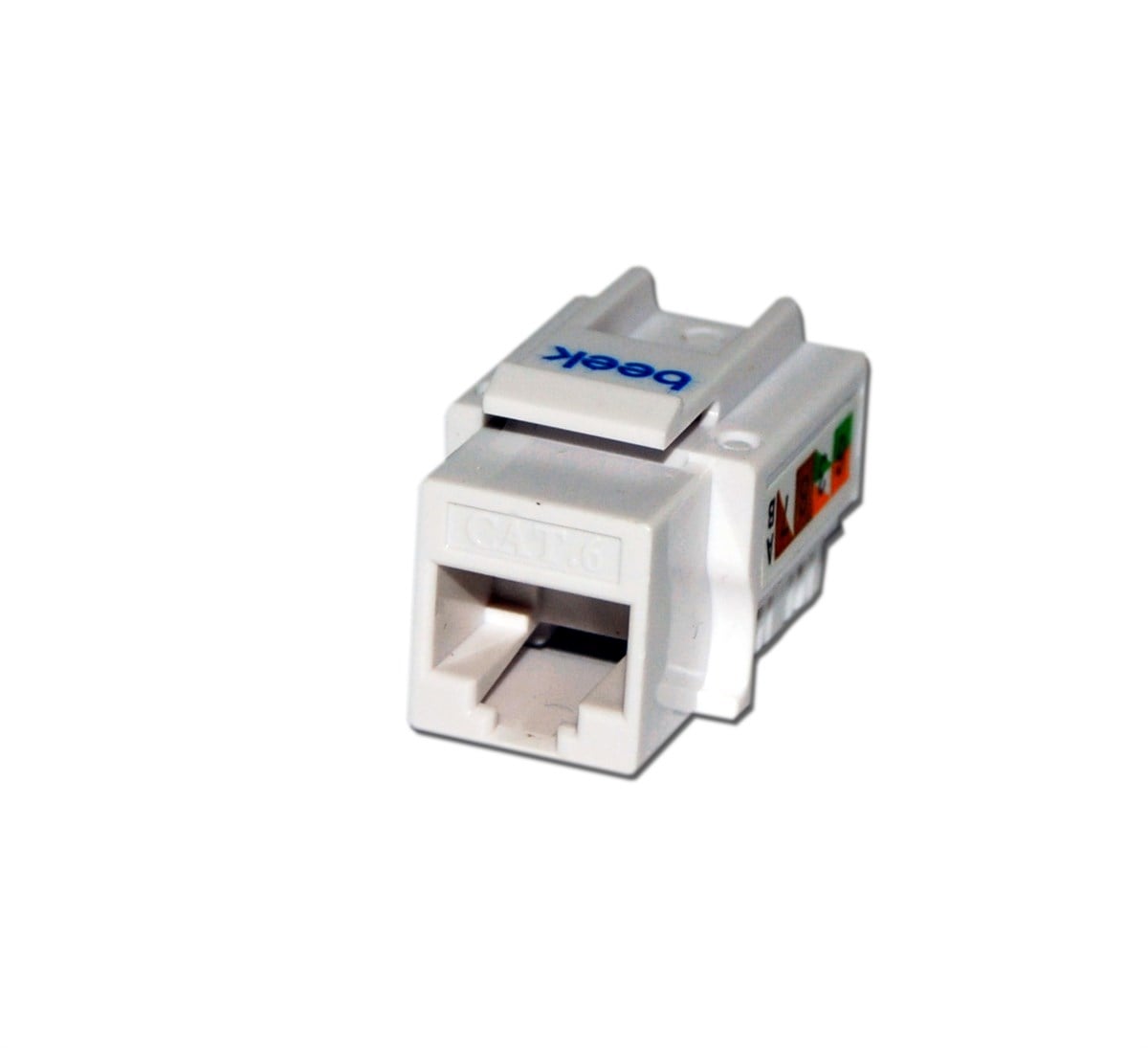 Beek Category 6 (CAT.6) UTP Keystone Jack, 90 Derece Dönebilir
priz tarafı için kullanılır