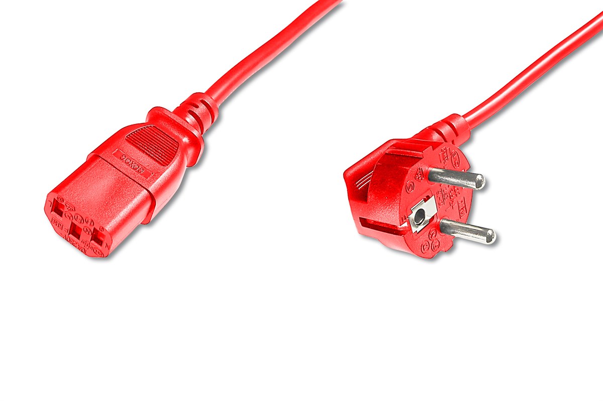 Beek Güç Kablosu, Schuko-C13, 1,8 metre,10A 250V, kırmızı renk, H05W F0.75x3 04+82
