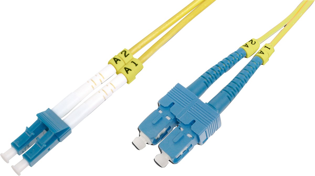 Beek LC-SC Fiber Optik Patch Kablo, 9/125 µ, Singlemode, 3.0mm, Duplex, OS2, LSZH, 3 metre
