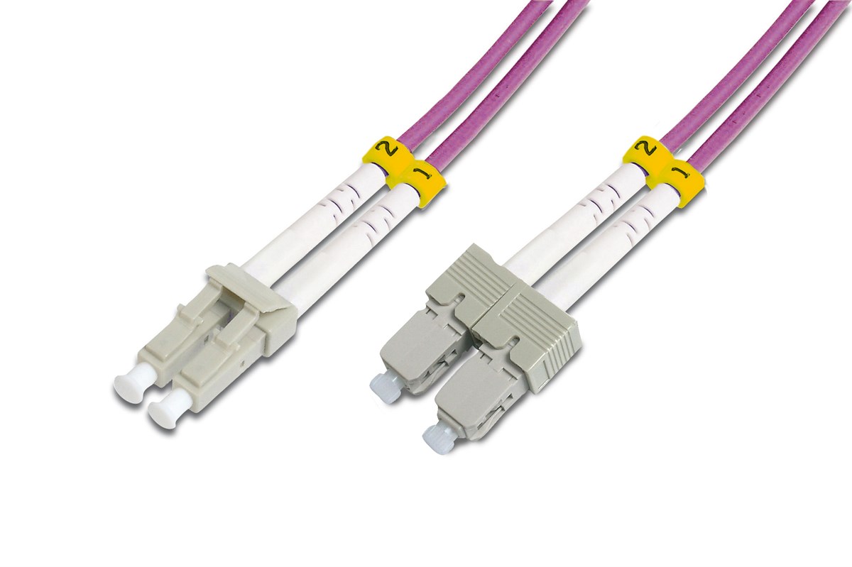 Beek LC-SC Fiber Optik Patch Kablo, Multimode OM 4 50/125 Duplex, 3.0mm, LSZH, 10 metre