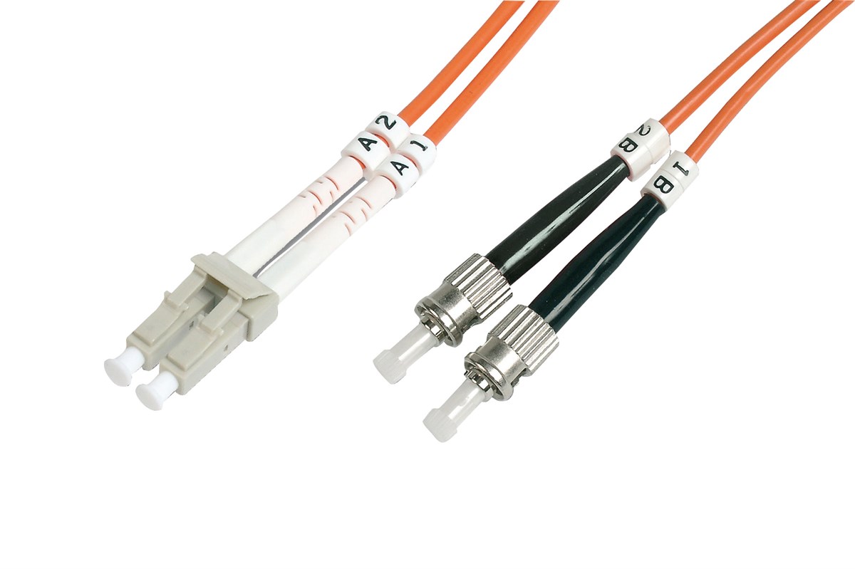 Beek LC-ST Fiber Optik Patch Kablo, Multimode OM 1 62.5/125 Duplex, 3.0mm, LSZH, 1 metre
