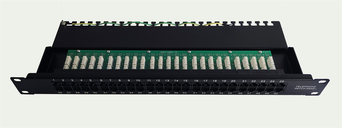 Beek 50 port CAT 3 ISDN Patch Panel, zırhsız, 8P4C, LSA, 1U, kabinete monte edilebilir<br>
Beek CAT 3 ISDN Patch Panel, unshielded, 50-port RJ45, 8P4C, LSA, 1U, rack mount