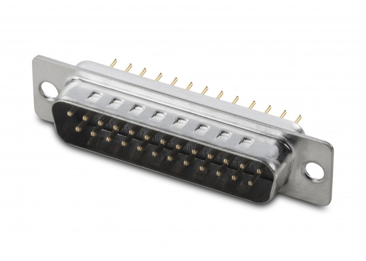 D-SUB, 25 Pin, Erkek, Düz PCB için, Kalaylı Gövde