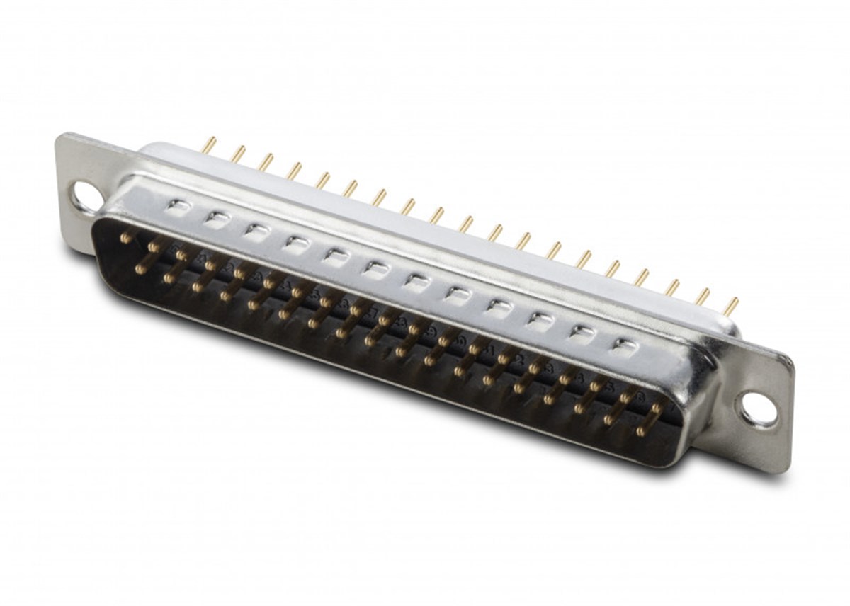 D-SUB, 37 Pin, Erkek, Düz PCB için, Gövde Kalaylı