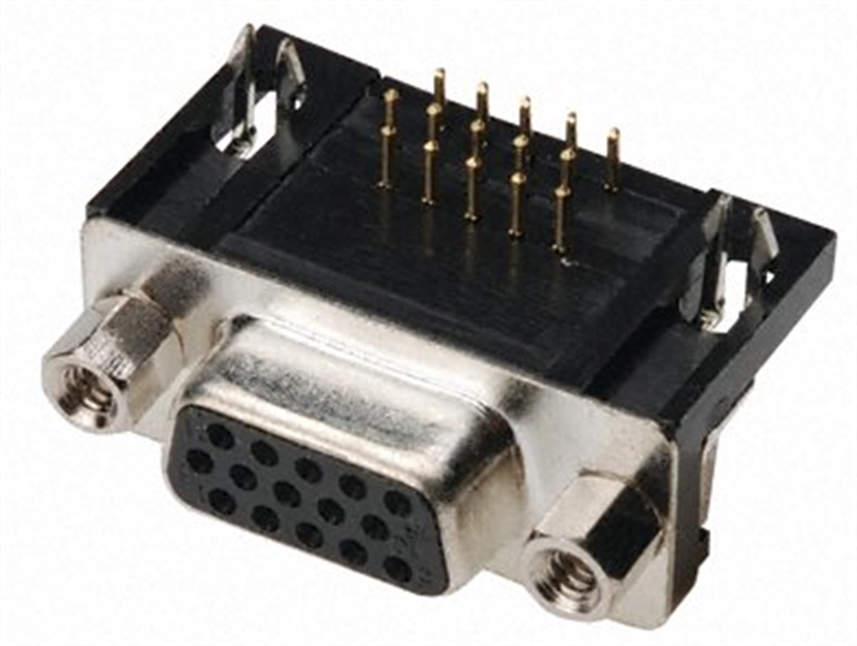 D-Sub, right-angled, high-Density, for PCB mounting, 15 - 62-contacts