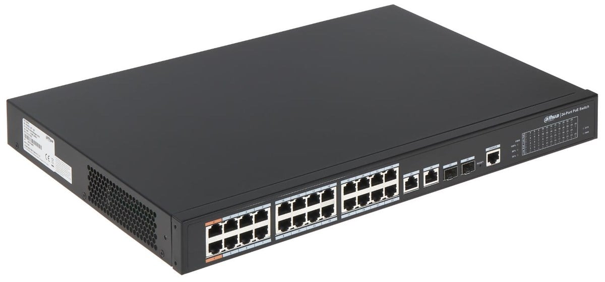 DAHUA PFS3226-24ET-240 24 PORT 10/100 + 2XGB RJ45/2XGB SFP UPLINK COMBO 240W POE RACKMOUNT SWITCH