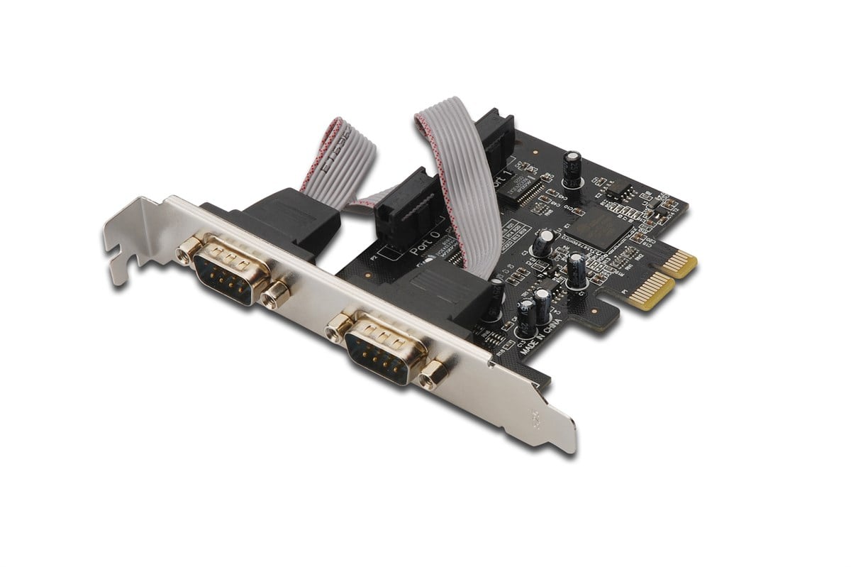 Digitus 2 Port Seri PCI Express Kartı, 2 x Seri (DB9 erkek), ASIX99100 chipset'li, Low Profile braket'li<br>
Digitus Serial I/O RS232 PCIexpress Add-On card 2-port, incl. low profile, chipset: ASIX99100