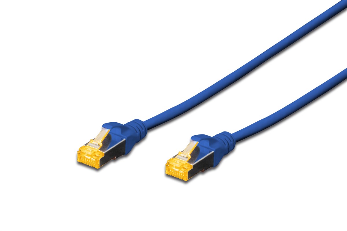Digitus CAT 6A S-FTP Patch Kablosu, LSZH, Cu, AWG 26/7, 0.50 metre, mavi renk