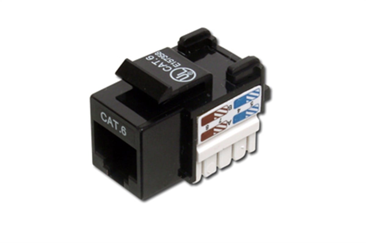Digitus CAT.6 Keystone Jack, zırhsız, RJ45, siyah Renk, LSA<br>
Digitus CAT 6 Keystone Jack, unshielded RJ45 to LSA, color black