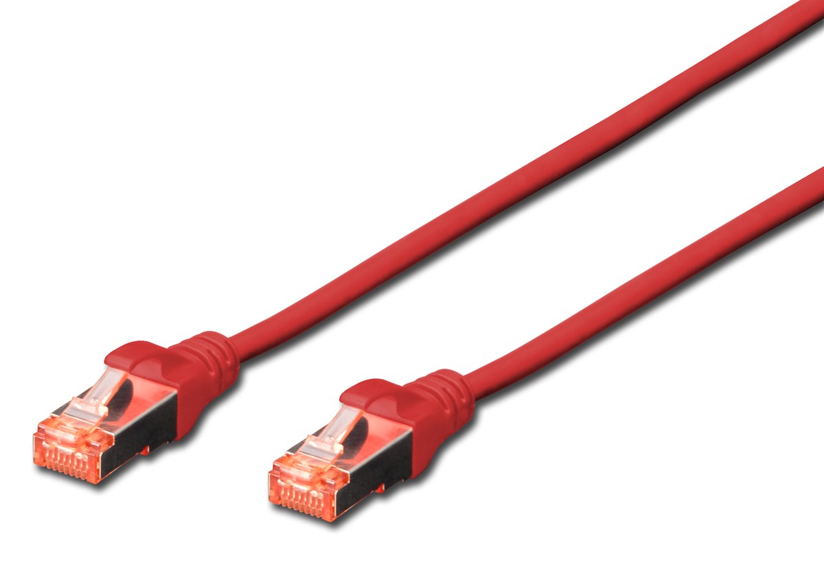 Digitus Cat.6 Patch Kablo, S-FTP, Halogenfree, AWG 27/7, 0.25 metre, Kırmızı Renk