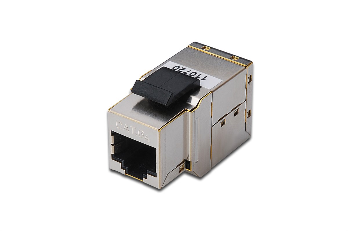 Digitus CAT.6A Adaptör (Coupler), Zırhlı/Ekranlı, Panel Tipi, RJ45 Dişi <-> RJ45 Dişi
Digitus CAT 6A modular coupler, shielded RJ45 to RJ45, snap-in panel mount