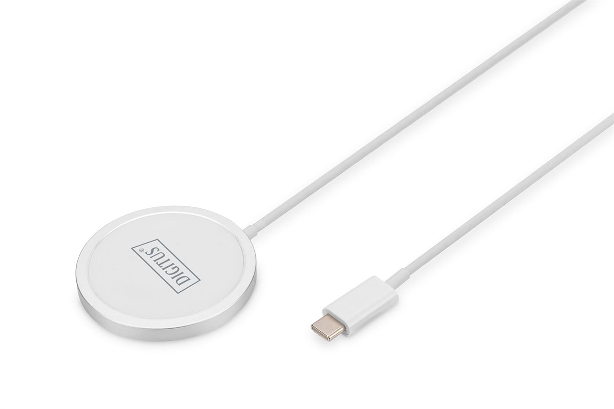 Digitus Kablosuz Şarj Pad/Altlık, Mıknatıslı, 15W, MagSafe uyumlu<br>
Digitus Wireless charging pad, magnetic 15W, MagSafe compatible