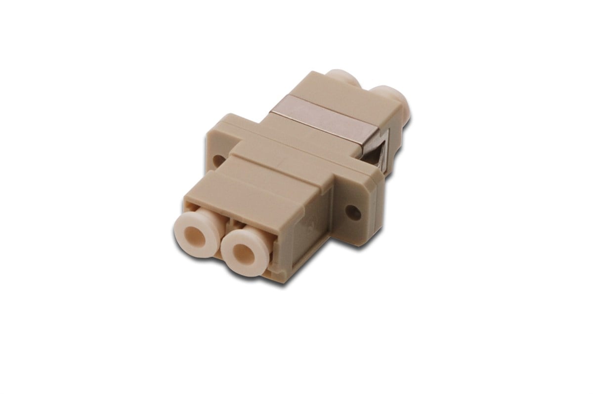 Digitus LC / LC Duplex Coupler, Gri renk, seramik sleeve, plastik gövde, multimode, sabitlemek için vida dahil