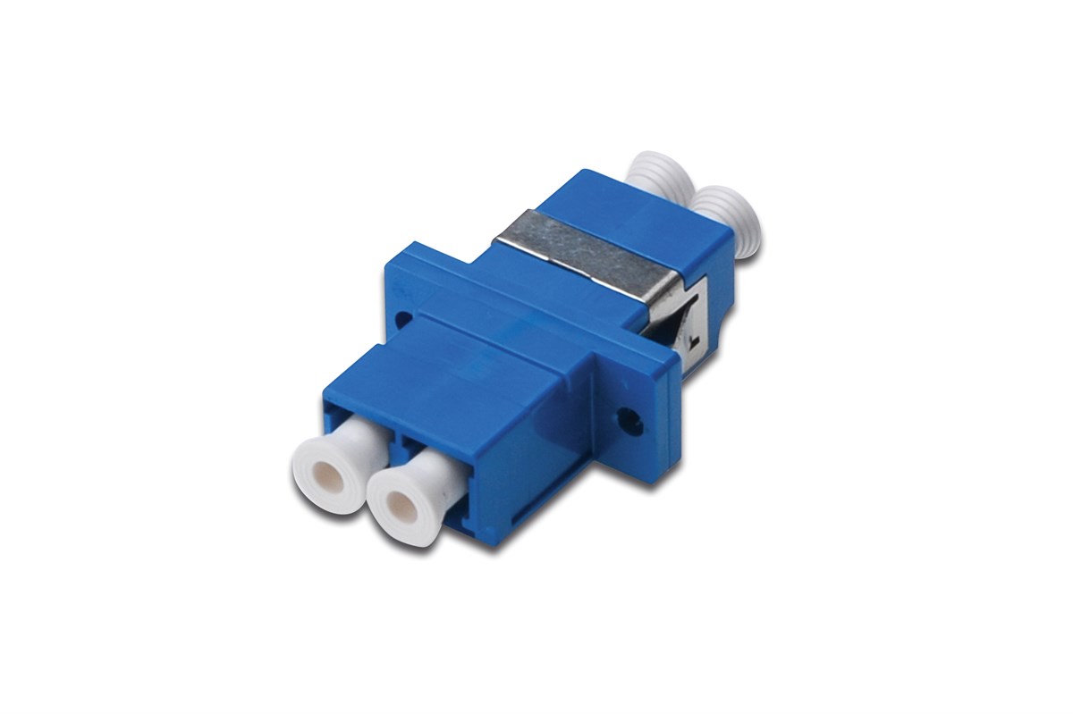 Digitus LC / LC Duplex Coupler, Mavi renk, seramik sleeve, plastik gövde, singlemode, sabitlemek için vida dahil