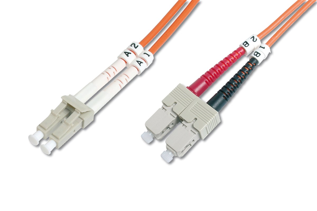 Digitus LC-SC Fiber Optik Patch Kablo, 5 metre, Multimode, Duplex, 62.5/125