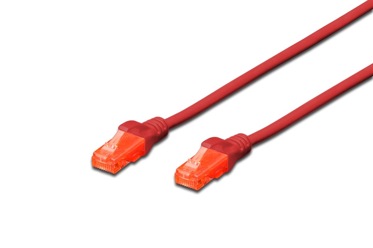 Digitus Patch Kablo, U-UTP, CAT. 6, 10 metre, AWG 26/7, Cu, LSZH, kırmızı renk