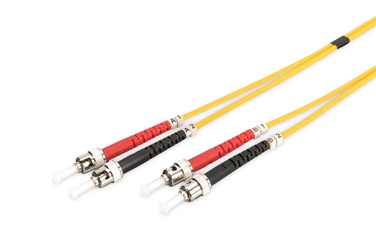 Digitus ST-ST Fiber Optik Patch Kablo, 2 metre, Singlemode, Duplex, 09/125