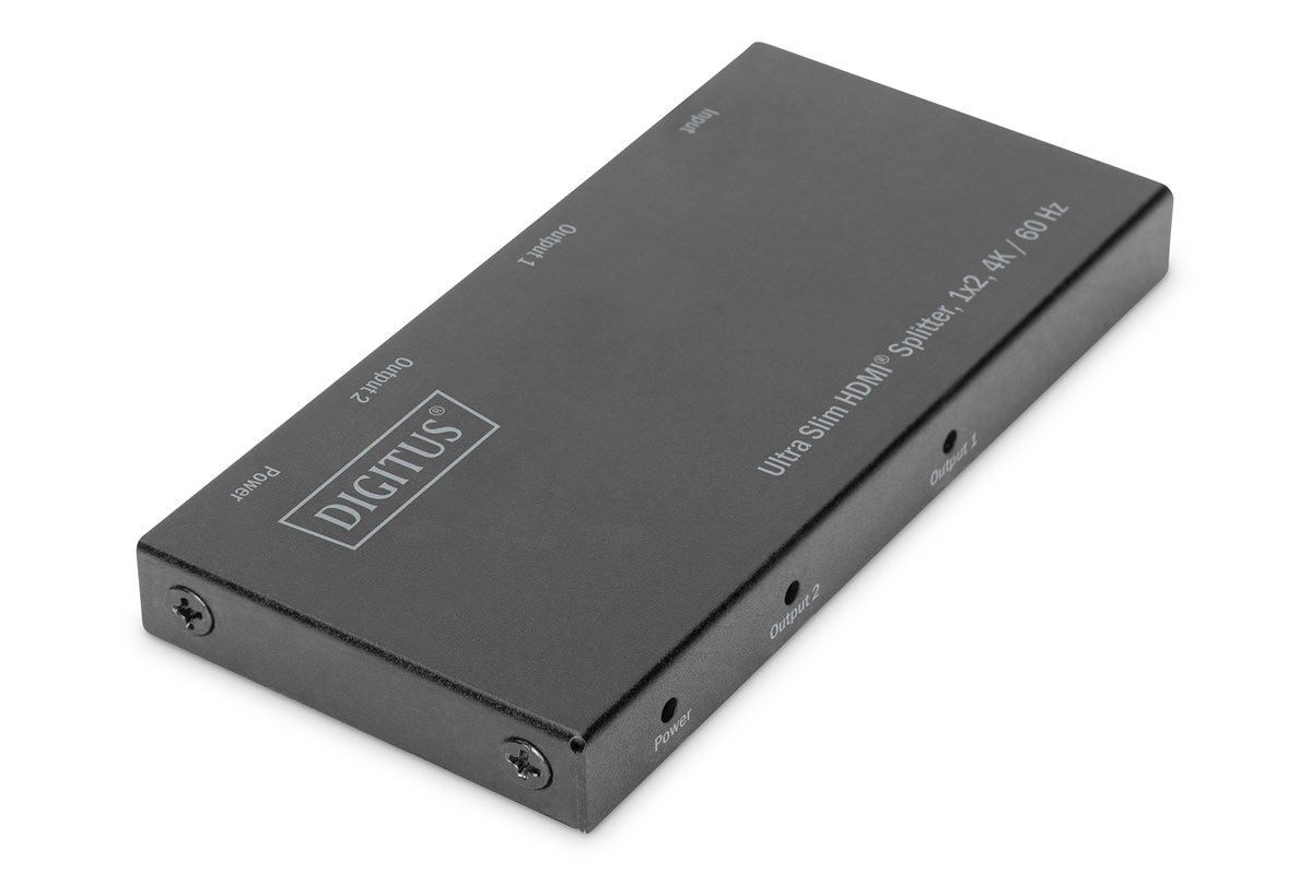Digitus Ultra İnce 2 Port'lu HDMI Çoklayıcı, 4K/60Hz HDR, HDCP 2.2, 18 Gbps, elektrik beslemesi Micro USB<br>
Digitus Ultra Slim HDMI Splitter, 1x2, 4K/60Hz HDR, HDCP 2.2, 18 Gbps, Micro USB powered