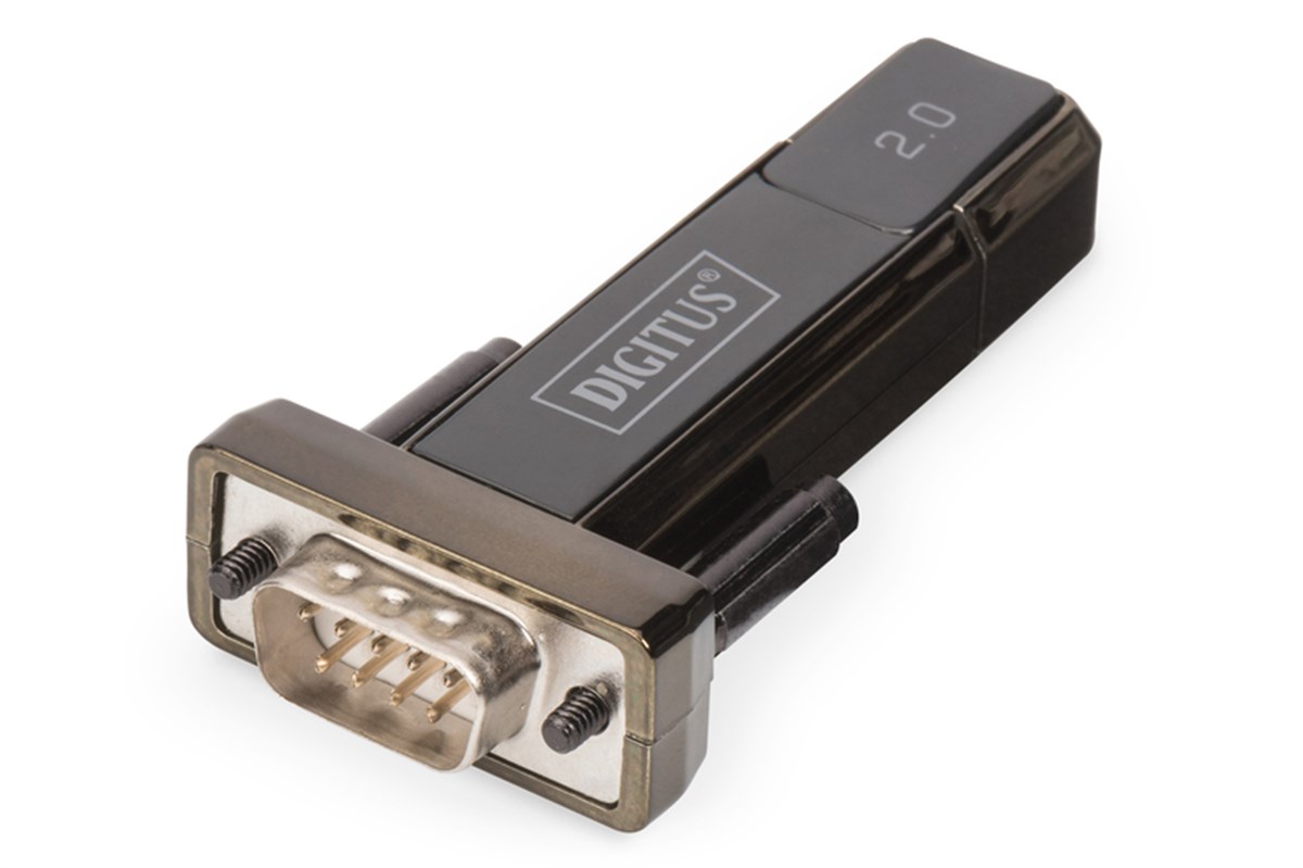 Digitus USB 2.0 <-> RS232 (Seri) Çevirici, USB A erkek - DB9 erkek, USB uzatma kablosu dahil