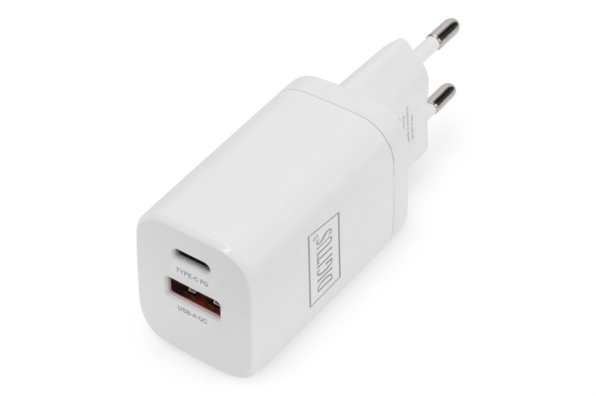 Digitus USB Şarj Cihazı, 1 x USB Tip-C™ (PD) / 1 x USB A (QC), 30W<br>
Digitus USB Charger 1 x USB Type-C™ (PD) / 1 x USB A (QC), 30W
