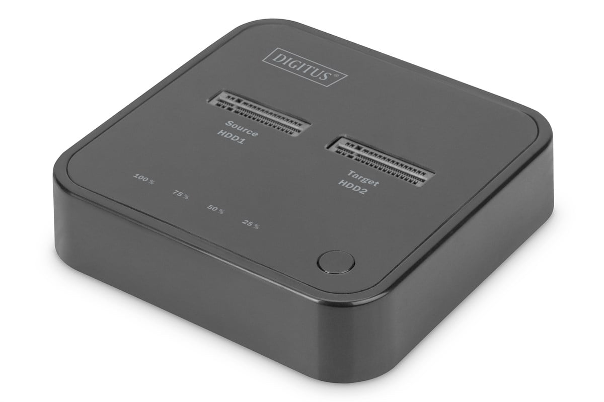 Digitus Çift Yuvalı M.2 NVME SSD'ler için Docking Station, Çevrimdışı Klonlama Özelliği, Bağlantı USB-C<br>Digitus Dual M.2 NVME SSD Docking Station With Offline Clone Function, USB-C