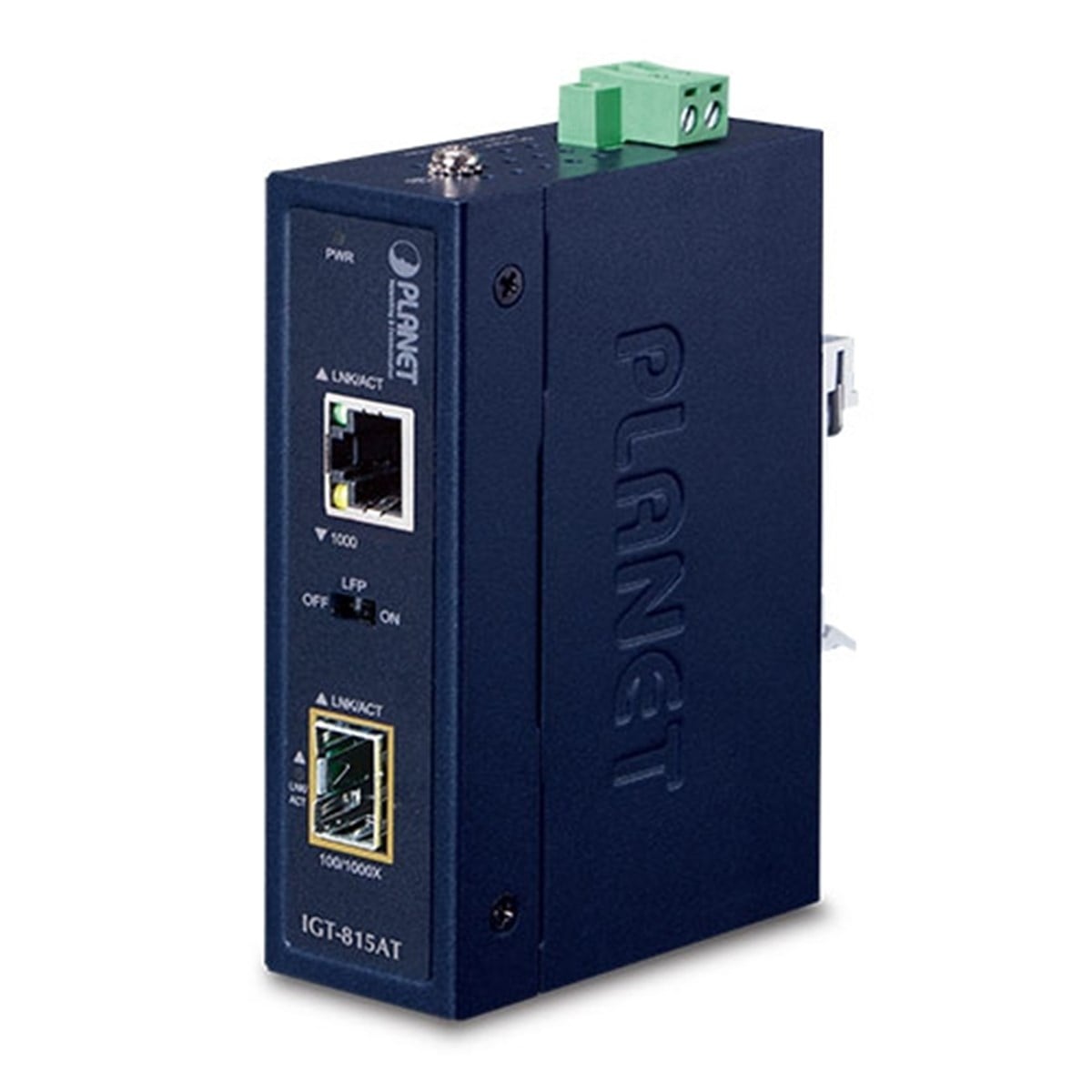 Endüstriyel Tip Kompakt Media Converter<br>
100/1000BASE-X <-> 10/100/1000BASE-T<br>
Industrial Compact 100/1000BASE-X to 10/100/1000BASE-T Media Converter