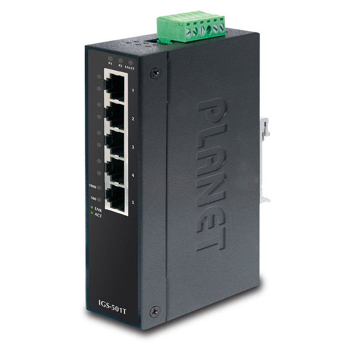 Endüstriyel Tip Yönetilemeyen Switch (Industrial Unmanaged Switch)<br>
5-Port 10/100/1000T<br>
IP30, -40~75 Derece C