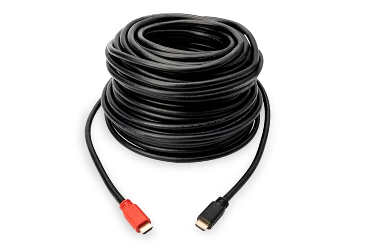 Digitus HDMI High Speed Ethernet Bağlantı Kablosu (HDMI 1.4), 2160p, 4K@30Hz, HDMI tip A Erkek - HDMI tip A Erkek, 20 metre, CU, AWG26, 2x zırhlı, amplifikatörlü, altın kaplama, siyah renk<br>
Digitus HDMI High Speed connection cable, type A, w/ amp