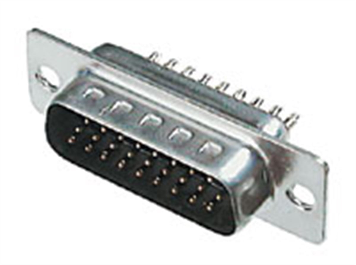 High-Density D-SUB Connector, 44-Poles, Male, Solder Cups