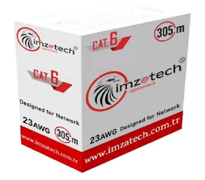 İMZATECH CAT-6  (U/UTP) 23 AWG  NETWORK KABLOSU  305'LÜK GRİ  imzatech 