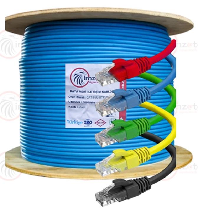 İMZATECH CAT-6  (U/UTP) 23 AWG  NETWORK KABLOSU  500'LÜK MAVİ  imzatech 
