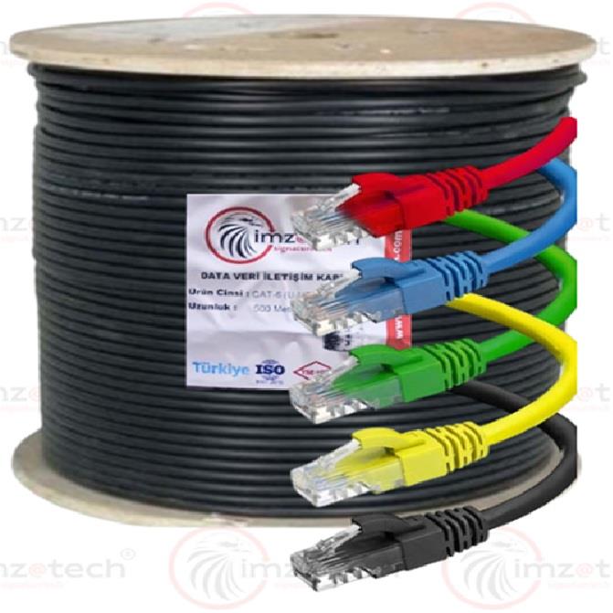 İMZATECH CAT-6  (U/UTP) 23 AWG PE  NETWORK KABLOSU  500'LÜK SİYAH  imzatech 